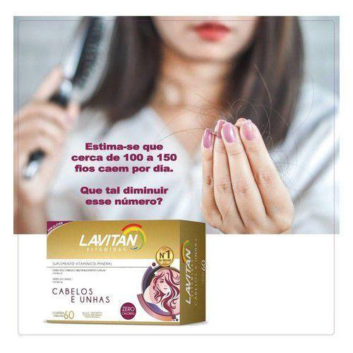 Lavitan HAIR cabelos e unhas c/ 2x60 caps (120 caps) - CIMED Imagem de Lavitan HAIR cabelos e unhas c/ 2x60 caps (120 caps)