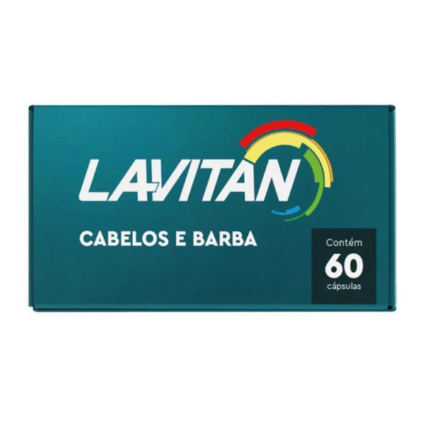 Lavitan homem cabelo e barba 60cpr Imagem de Lavitan homem cabelo e barba 60cpr