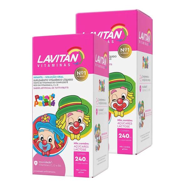 Imagem de Lavitan Infantil Solução Oral Sabor Tutti-Frutti com 240ml  Kit com duas unidades