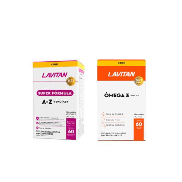 Imagem de lavitan ômega 3  1000mg+ LAVITAN SUPER FÓRMULA MULHER 60 CAPS