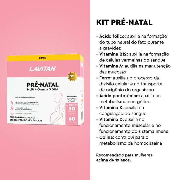 Imagem de Lavitan Pré-Natal Multi + Ômega-3 DHA Kit Com 4 Caixas Cada