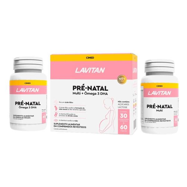 Imagem de Lavitan Pré-Natal Multi + Ômega-3 DHA Kit Com 4 Caixas Cada