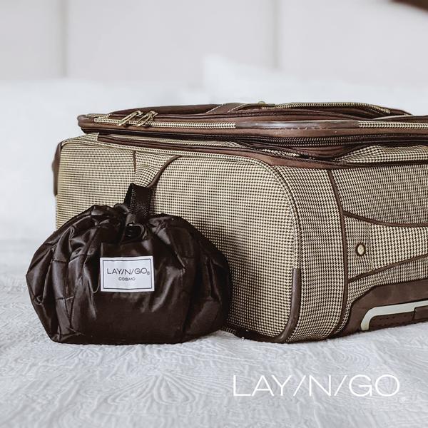 Imagem de Lay-n-Go Cosmo Drawstring Makeup Organizer Cosmetic & Toiletry Bag for Travel, e Uso Diário com um Design Patenteado Durável, 20 polegadas, Ouro Metálico