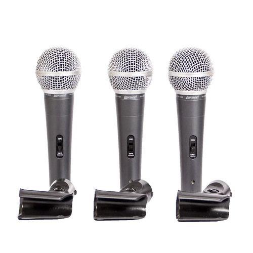 Imagem de LCM1800 Kit 3 Microfones Dinâmicos com Fio para Vocal Lexsen