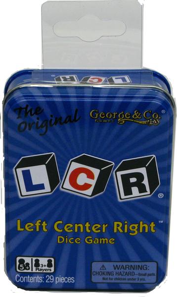 Imagem de LCR Left Center Right Dice Game - Blue Tin