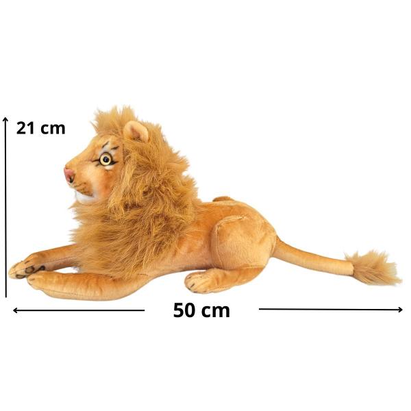 Imagem de Leão de Pelúcia Realista Safari 50cm Deitado Leãozinho Lindo