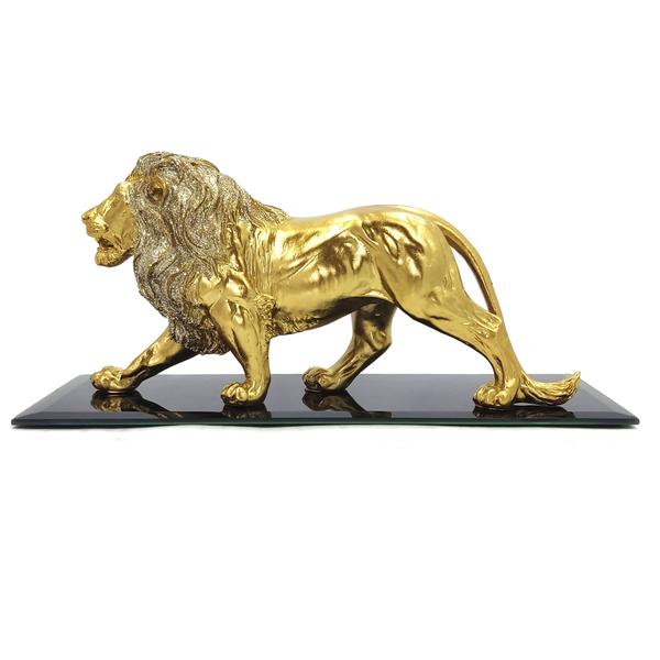 Imagem de Leão Decorativo Em Resina Rei Estatueta Decoração LEO01Aesp