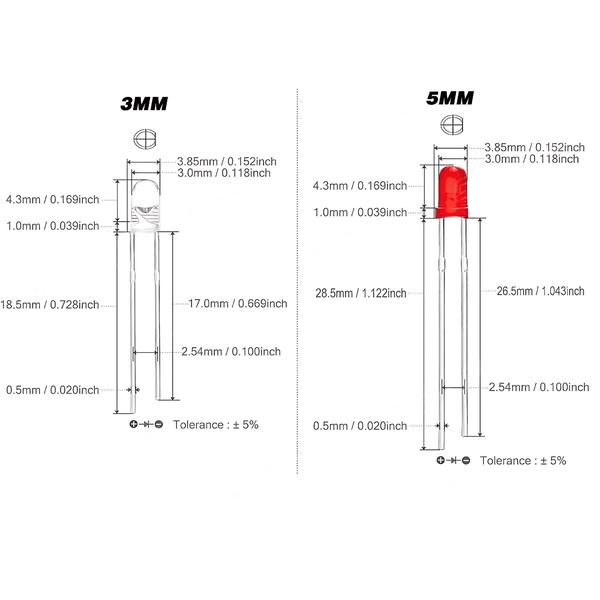 Imagem de Led 5mm Acrílica Azul Amarelo Branco Verde Vermelho 1 Peças