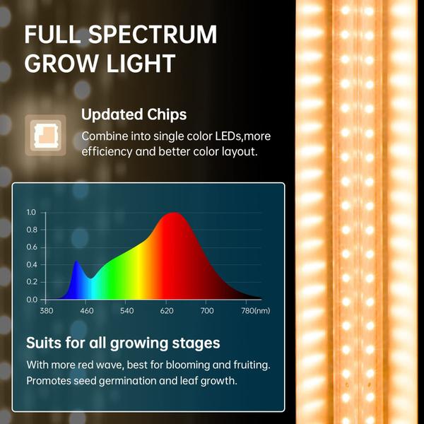 Imagem de LED Grow Light Barrina 2 pés T8 144 W, 800 W, equivalente a 800 W, pacote com 6