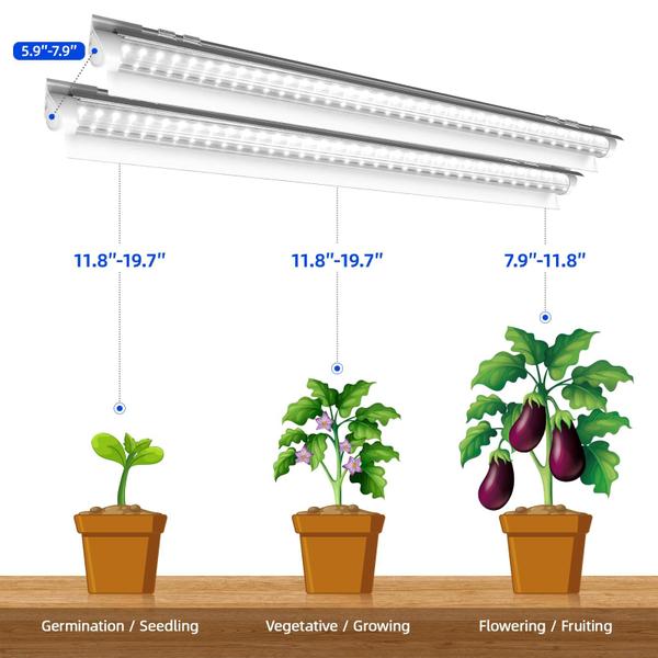 Imagem de LED Grow Light Barrina 2FT 144W 5000K Full Spectrum, pacote com 6