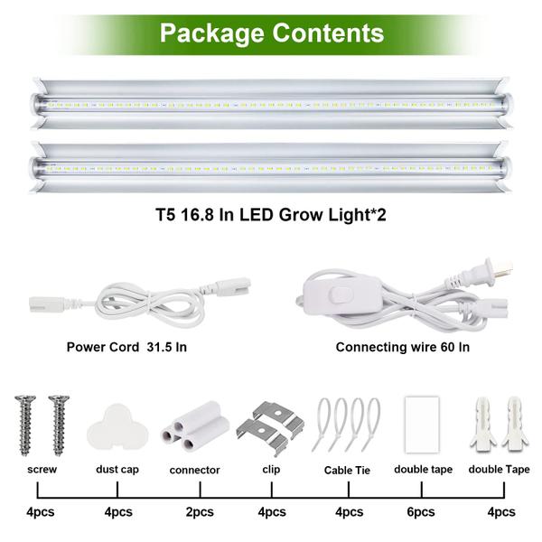 Imagem de LED Grow Light TVTUTPWY T5 0,4 m 10W 5000K de espectro completo