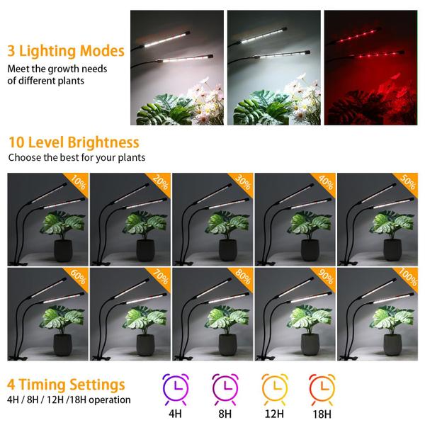 Imagem de LED Grow Lights Hywyimlait 168 LEDs Full Spectrum, pacote com 2