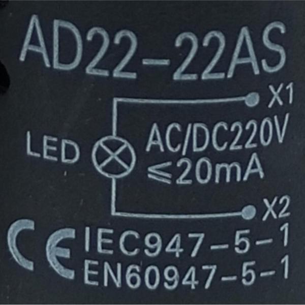 Imagem de Led Indicador AD22-22AS Verde 22mm 220V 20mA