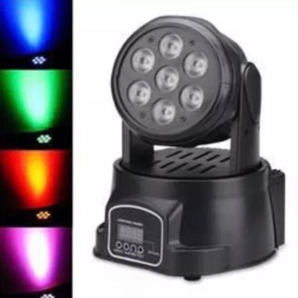 Imagem de LED Mini Moving Head Light - 7 LEDs - Festas Aniversários e Eventos em Geral RO-31