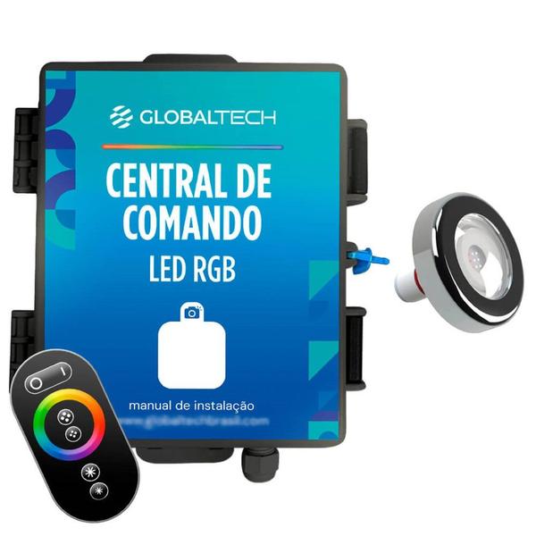 Imagem de Led Piscina - Kit 1 Led Tholz 6W Inox RGB com Central e Controle Touch