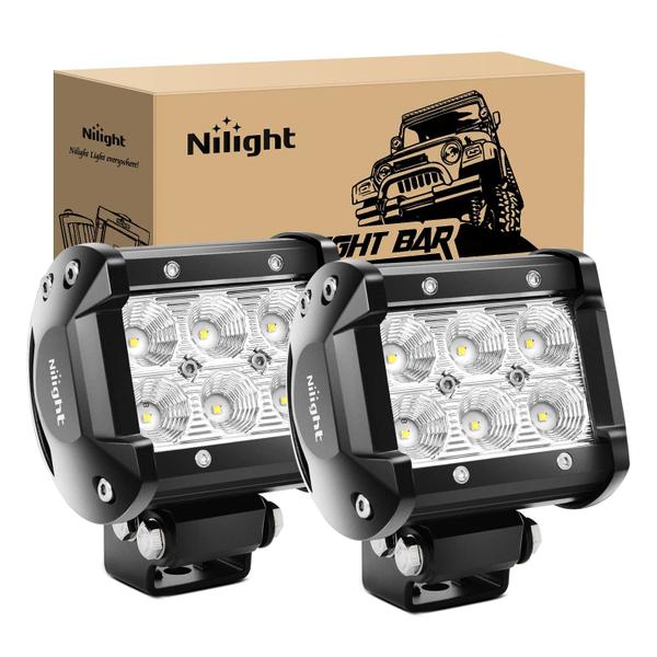 Imagem de LED Pods Nilight 18W 1260LM Flood Off Road Lights 2 unidades