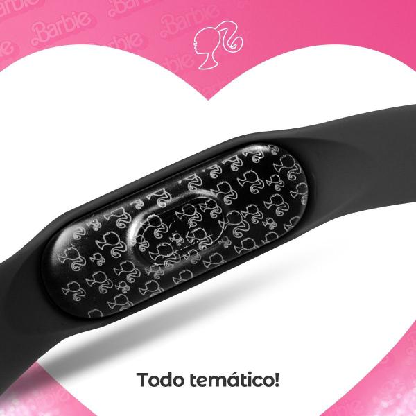 Imagem de Led relogio digital silicone prova dagua barbie infantil pulseira ajustavel preto presente