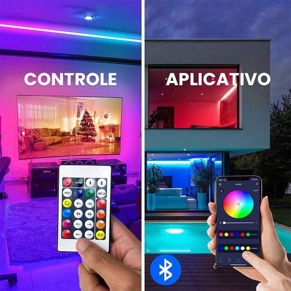 Imagem de Led Rgb Fita 20 Metros Grande Programavel Aplicativo Bluetooth