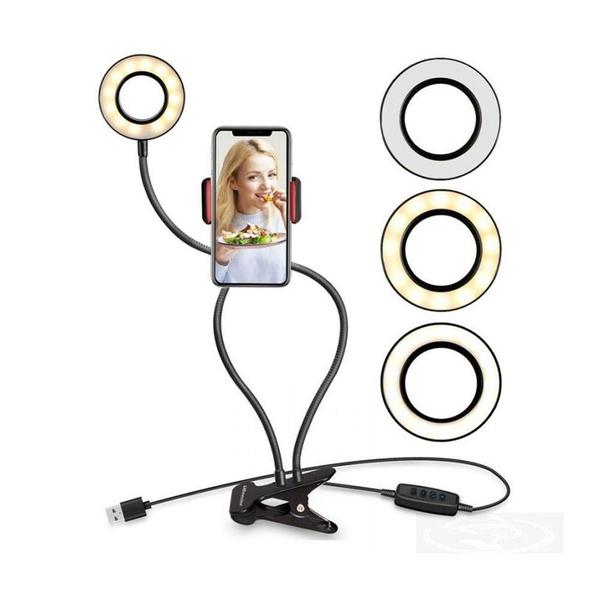 Imagem de Led Ring Light Live Para 2 Em 1 Garra  Blogueira Youtuber