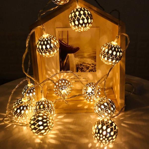 Imagem de LED Rose Gold Forngt Iron String Lights, Deixa Pena