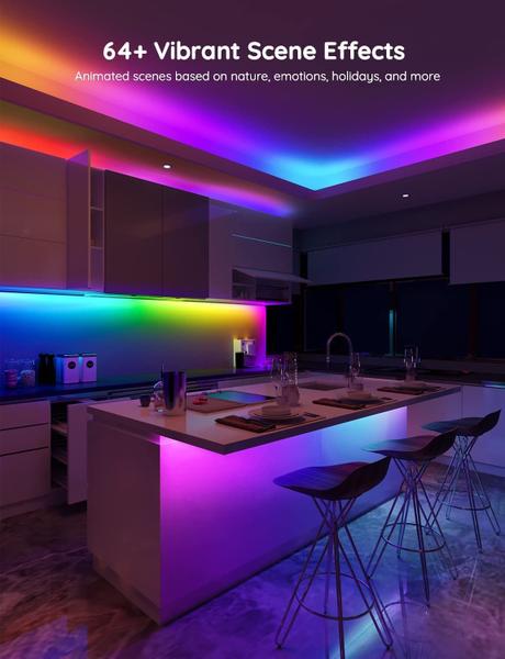 LED Strip Lights Govee 20m RGBIC para quarto compatível com Alexa Imagem de LED Strip Lights Govee 20m RGBIC para quarto compatível com Alexa