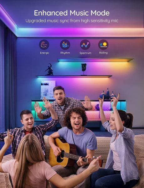 LED Strip Lights Govee 20m RGBIC para quarto compatível com Alexa Imagem de LED Strip Lights Govee 20m RGBIC para quarto compatível com Alexa