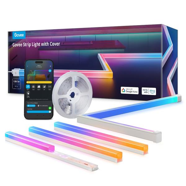 Imagem de LED Strip Lights Govee RGBIC 3m com capas funciona com Alexa Google