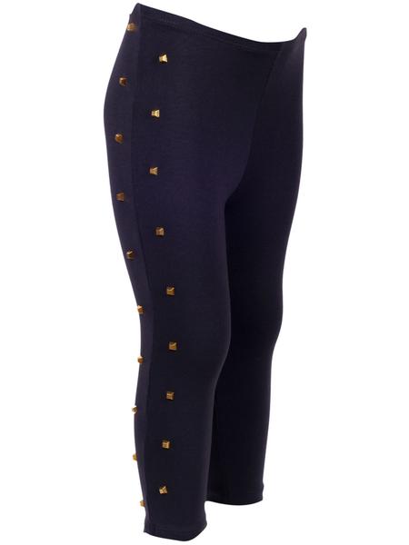 Imagem de Legging calça Longa Infantil academia escolar  cz tachas( spike)ouro RUM E BUTTER poliamida elastano