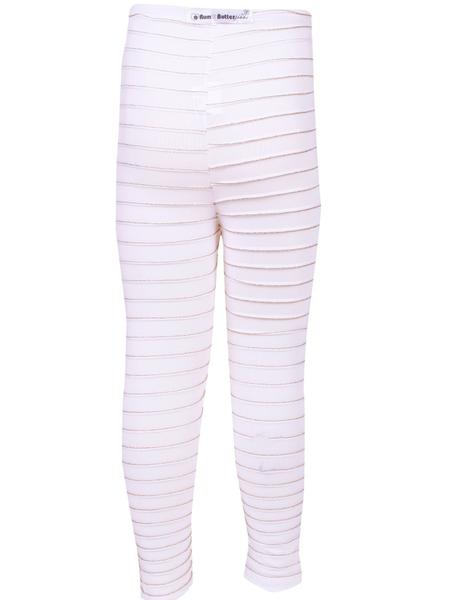 Imagem de Legging calça  Longa Infantil academia passeio  Branca Filet Ouro RUM E BUTTER poliamida elastano