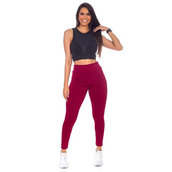 Imagem de Legging com Saia Fitness Vermelho Poliéster - M (44-46)