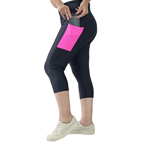 Imagem de Legging Corsário Calça Capri com Bolsos Poliamida Spandex P M G GG PINA