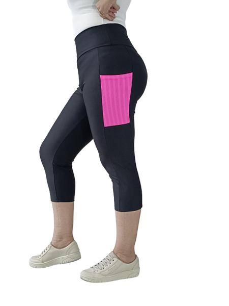 Imagem de Legging Corsário Calça Capri com Bolsos Poliamida Spandex P M G GG PINA