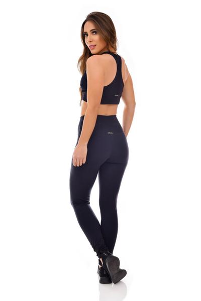 Legging Cós Alto Compact Power Preta - DESLIZE Imagem de Legging Cós Alto Compact Power Preta