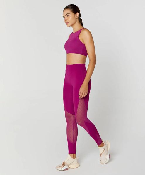 Imagem de Legging de Academia com Recortes em Tule Alto Giro Roxo Energia