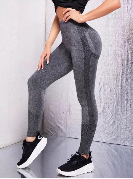 Imagem de Legging de academia empina modela bumbum cintura alta sem costuda suplex rosa cinza importada calça legging pro modeladora  feminina 