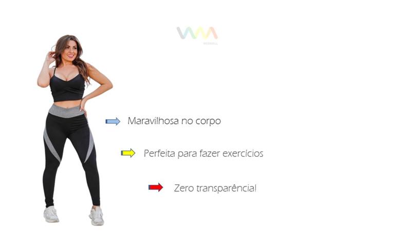 Imagem de Legging empina bumbum filetada fitness Suplex - look academia