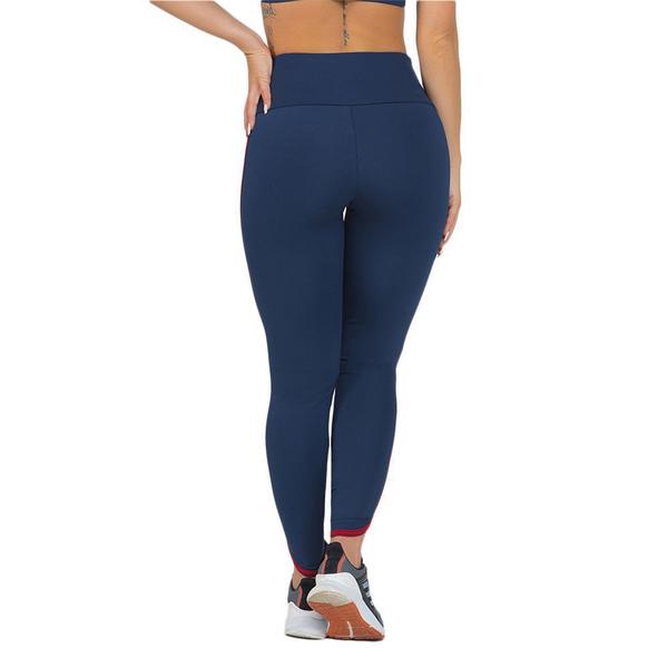 Imagem de Legging Feminina Fitness Viés Azul Escuro