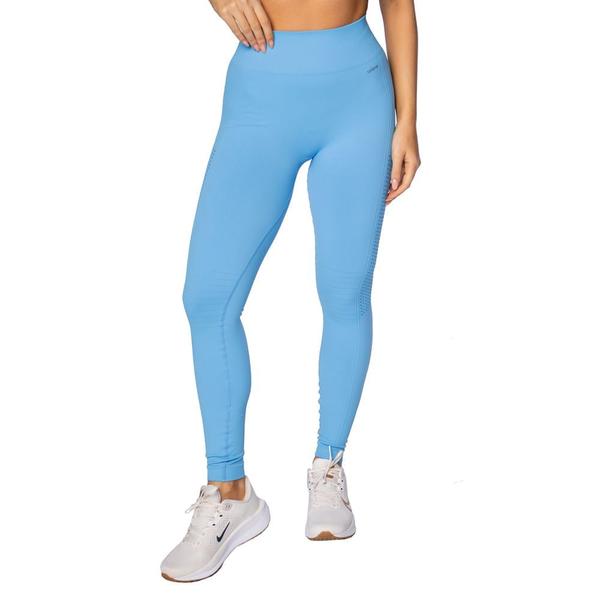 Imagem de Legging Feminina Selene Sem Costura com Detalhe Vazado Azul