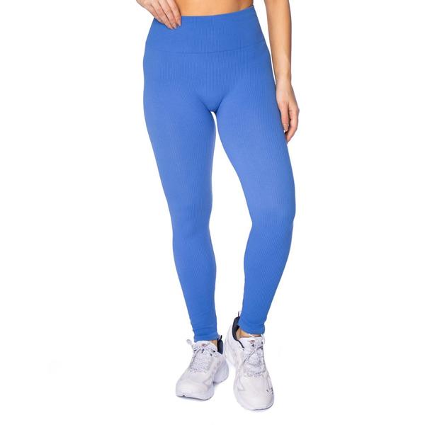 Imagem de Legging Feminina The Style Box Canelada Sem Costura Azul