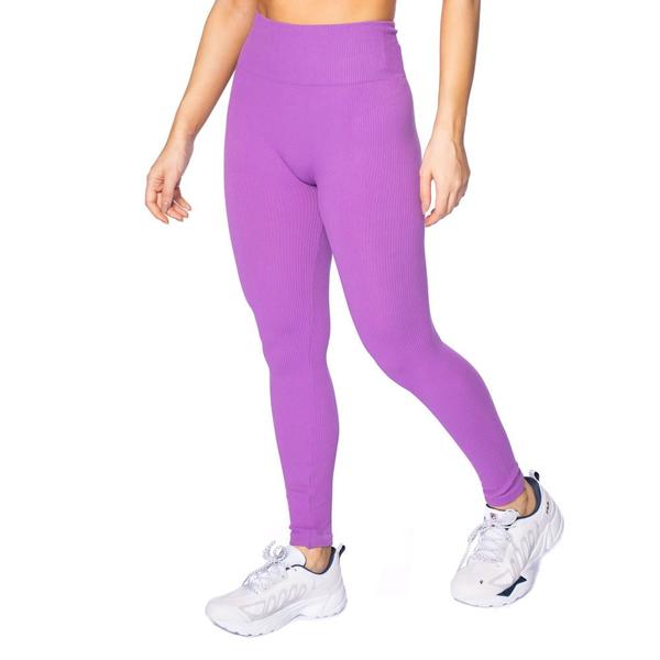 Imagem de Legging Feminina The Style Box Canelada Sem Costura Roxo