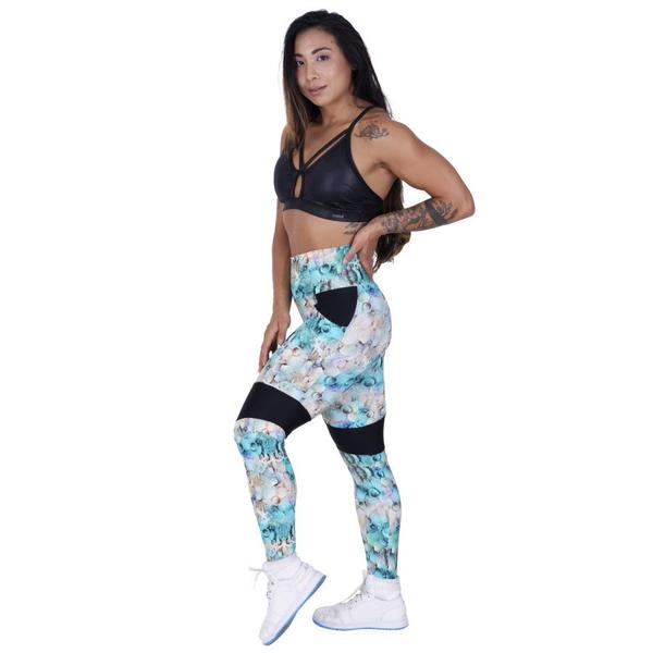 Imagem de Legging fitness feminina cós alta bolso recortes uv50+ orbis