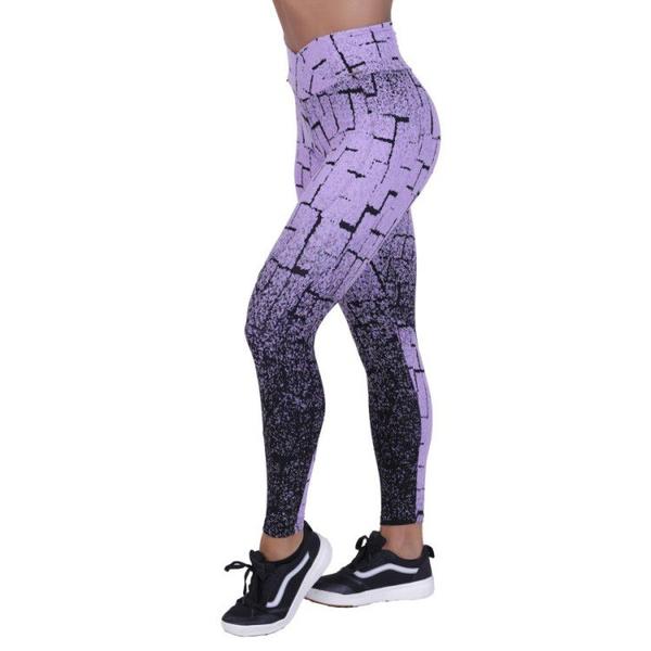 Imagem de Legging Fitness Feminina Recortes Degrade Cós Transpassado