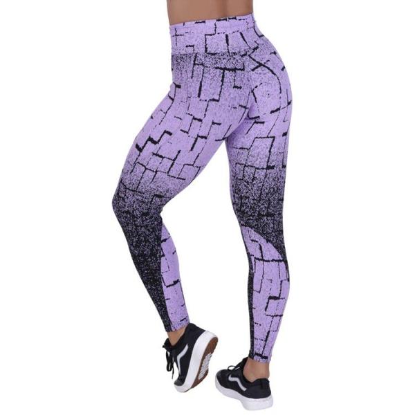 Imagem de Legging Fitness Feminina Recortes Degrade Cós Transpassado