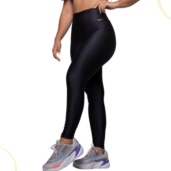Legging Fitness Malha Trilobal Canelada Feminina Academia Calça - Main Image