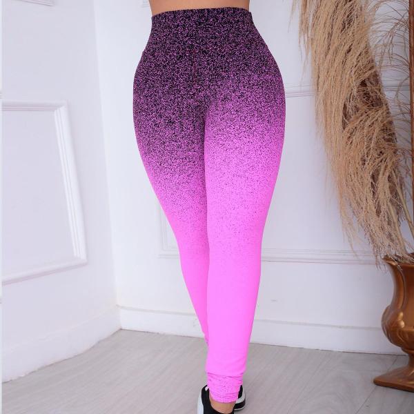 Imagem de Legging Jacquard Degradê Calça Leg Fitness Academia Corrida Caminhada exercício funcional Zero Transparência