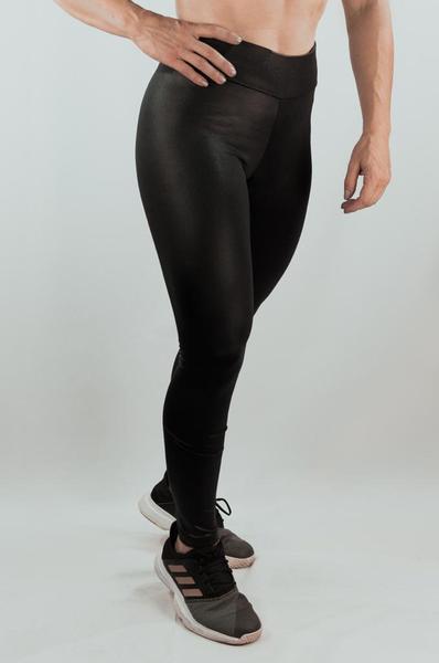 Imagem de Legging Leg Cirre Fitness Liso Tipo Couro Cintura Alta Feminino Conforto Brilho