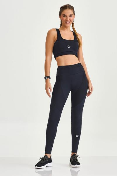 Imagem de Legging Nakay com Canelado Cajubrasil Preto