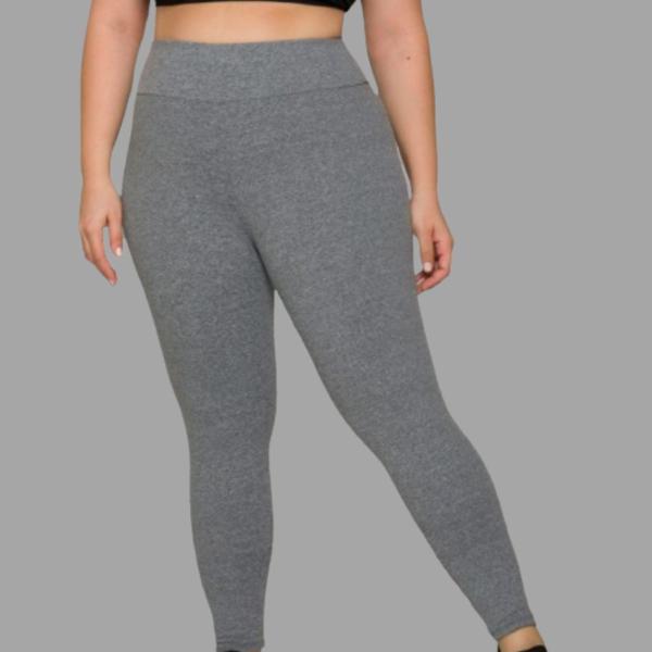 Imagem de Legging Plus Size Peluciada Grosso Em Suplex Macio Flanelada Cintura Alta Zero Transparencia G1 G2 G3