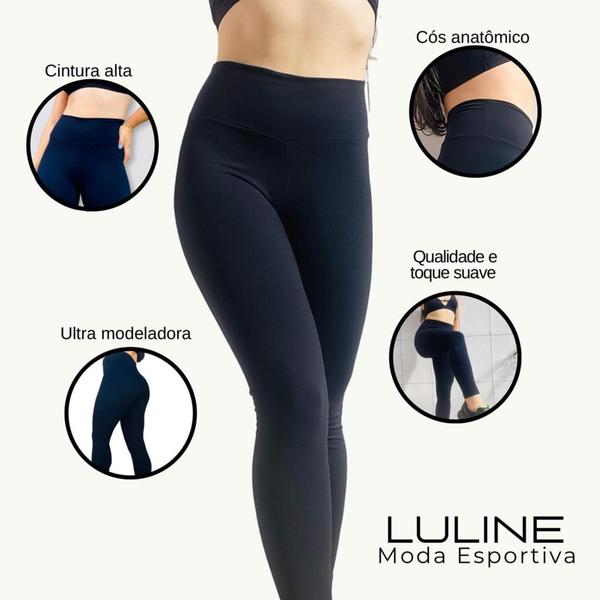 Imagem de Legging Poliamida e Elastano - Legging Preta Grossa Luline - 360G Modeladora