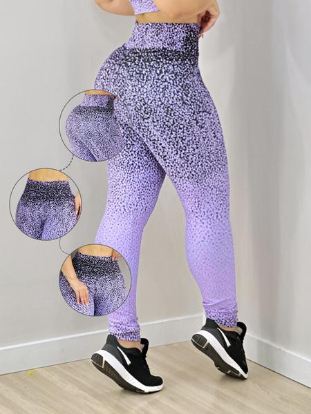 Imagem de Legging Poliamida Jacquard Degradê Cintura Alta Conforto Na Academia